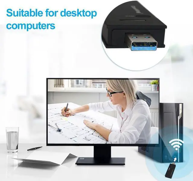 Alt view image 5 of 7 - Weastlinks USB WIFI Adapter 1200Mbps Wireless AC Network Card USB3.0 Dual Band 2.4G/5.8G Wifi Receiver Dongle 802.11AC For Laptop PC