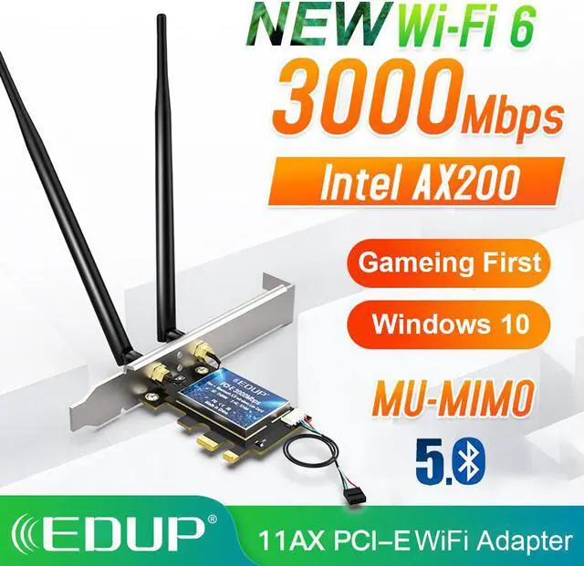 Main image of Weastlinks 3000Mbps WiFi 6 PCI-E Network Card 802.11ax/ac Dual band 2.4G/5GHz Wireless Intel AX 200 PCI Express WiFi Bluetooth Adapter