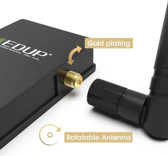 Alt view image 4 of 7 - Weastlinks Dual Band 2.4GHz 5GHz 802.11AC 1200Mbps IEEE 802.11 a/b/n/g/ac Wireless Wifi USB Adapter Network Card with Antennas + Cable