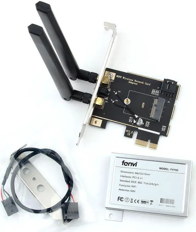 Alt view image 3 of 7 - Weastlinks M.2 Card To PCI Express Adapter Desktop Converter For Intel 8265NGW 9260NGW AX200 WIFI 6 AX210 NGFF M.2 WiFi Bluetooth Network