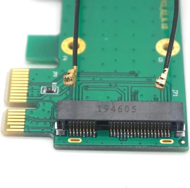 Alt view image 4 of 7 - Weastlinks Mini PCI-E to PCI-E 1X Desktop Adapter Convertor with Two Antennas for Wireless Wifi Network Card