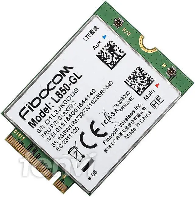 Alt view image 4 of 7 - Weastlinks Fibocom L850-GL M.2 Card FRU 01AX792 4G LTE Wireless Module Lenovo ThinkPad X1 Carbon Gen6 X280 T580 T480s L480 X1 Yoga Gen 3