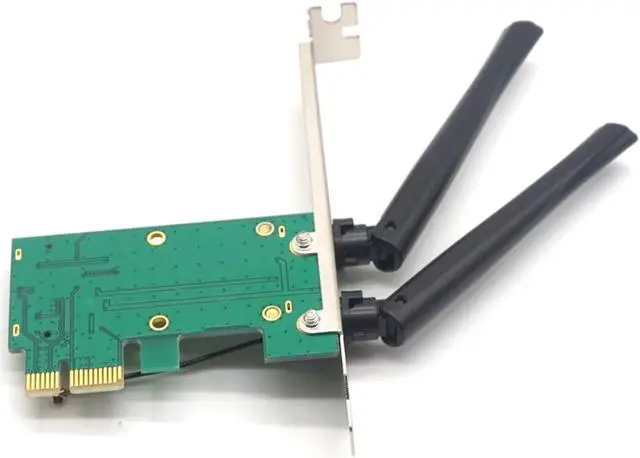 Alt view image 5 of 7 - Weastlinks Mini PCI-E to PCI-E 1X Desktop Adapter Convertor with Two Antennas for Wireless Wifi Network Card