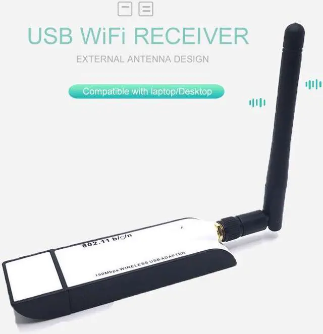Alt view image 2 of 7 - Weastlinks New WIFI USB Adapter RT3070 150Mbps USB 2.0 WiFi Wireless Network Card 802.11b/g/n LAN Adapter With external Antenna