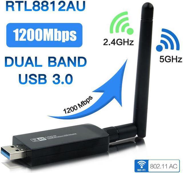 Main image of Weastlinks Dual Band 1200Mbps USB RTL8812AU Wireless AC1200 Wlan USB Wifi Lan Adapter Dongle 802.11ac With Antenna For Laptop Desktop