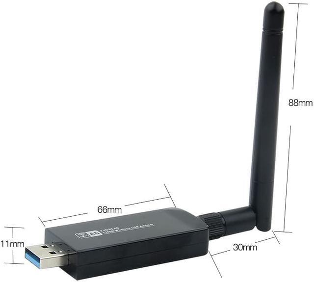 Alt view image 7 of 7 - Weastlinks Dual Band 1200Mbps USB RTL8812AU Wireless AC1200 Wlan USB Wifi Lan Adapter Dongle 802.11ac With Antenna For Laptop Desktop