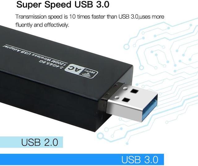 Alt view image 4 of 7 - Weastlinks Dual Band 1200Mbps USB RTL8812AU Wireless AC1200 Wlan USB Wifi Lan Adapter Dongle 802.11ac With Antenna For Laptop Desktop