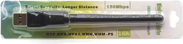 Alt view image 7 of 7 - Weastlinks MT-7601 Chip 150Mbps USB 2.0 WiFi Wireless Network Card 802.11 b/g/n LAN Adapter with Rotatable Antenna for Laptop