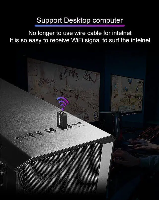Alt view image 5 of 7 - Weastlinks 2.4G/5Ghz Dual band 1300Mbps Gigabit USB Mini Portable Unlimited Receiver CF-812AC USB WiFi Adapter For PC/Desktop/Laptop Mac Os