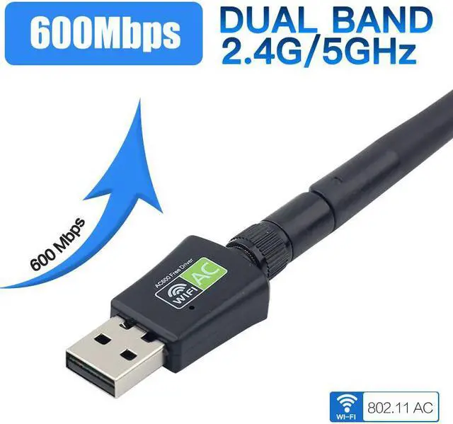 Alt view image 2 of 7 - Weastlinks Free Driver Dual band 600Mbps USB Wifi Adapter Wireless Antenna USB Ethernet PC Wi-Fi Adapter Lan Wifi Dongle AC Wifi Receiver
