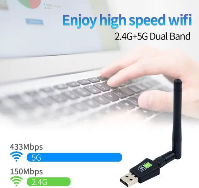 Alt view image 5 of 7 - Weastlinks Free Driver Dual band 600Mbps USB Wifi Adapter Wireless Antenna USB Ethernet PC Wi-Fi Adapter Lan Wifi Dongle AC Wifi Receiver