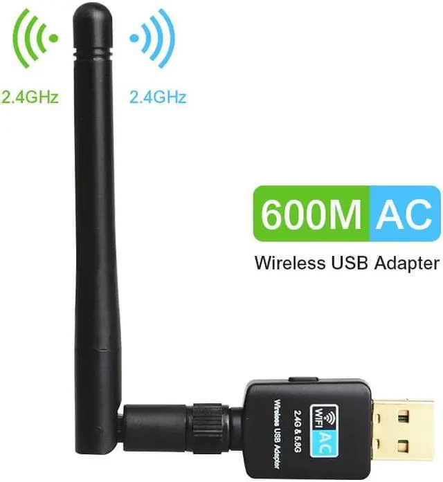 Alt view image 7 of 7 - Weastlinks USB Wifi Adapter 5.8GHz+2.4GHz Wi-fi Receiver High Speed 600Mbps Wi-fi Antenna Wireless PC Network Card 802.11ac