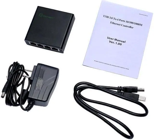 Alt view image 4 of 6 - Weastlinks USB3.0 TO 4 Ports 10/100/1000M Ethernet Controller USB 3.0 to 4 Port Gigabit RJ45 Network Adapter Realtek RTL8153 Chipset