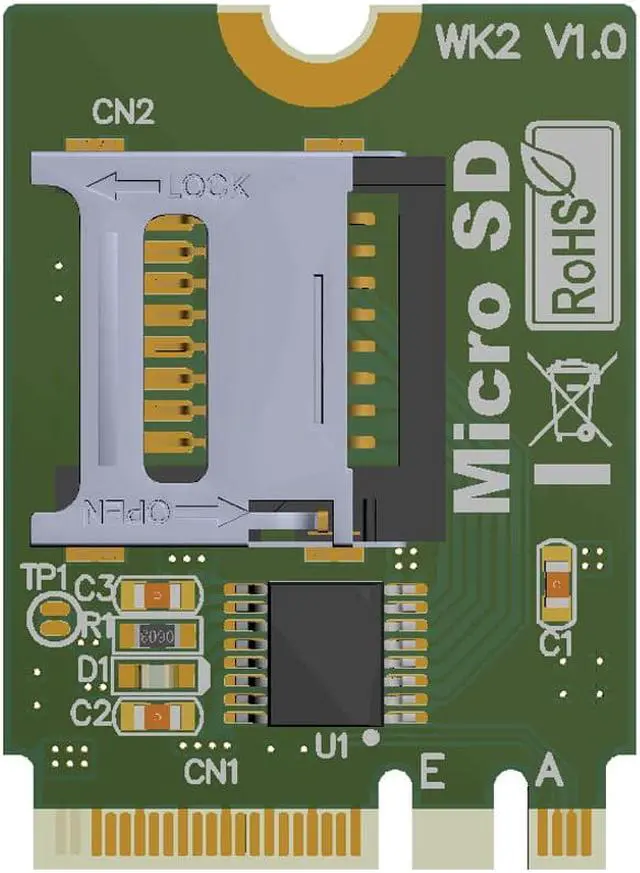 Alt view image 3 of 5 - Weastlinks M.2 NGFF key A.E To Micro sd sdhc sdxc TF card Reader T-Flash Card M.2 A+E Adapter