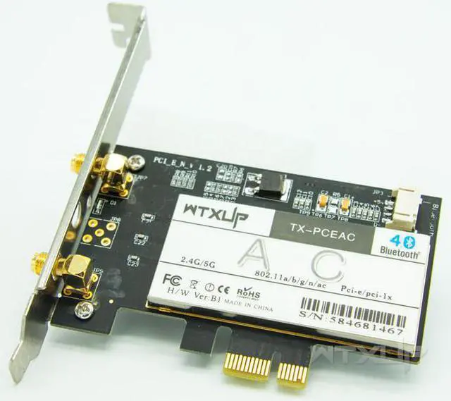 Alt view image 4 of 7 - Weastlinks Qualcomm QCNFA344A NFA344 PCIE Wireless DESKTOP network Card 867Mbps 802.11AC pci-e wifi adapter BLUETOOTH 4.1 BT 4.1 8DBI X 2