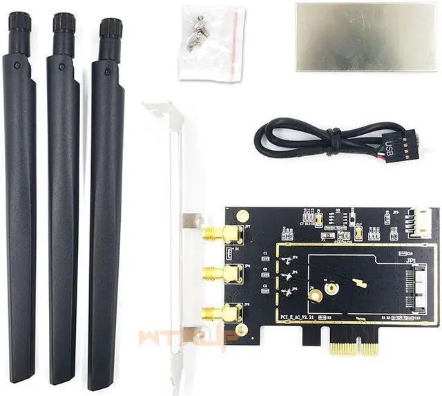 Alt view image 7 of 7 - Weastlinks BCM94360CSAX BCM943602CS Bcm94331CSAX desktop PCI-e PCIE 1x 16x PC wifi + bluetooth Adapter Converter for Apple WLAN Card