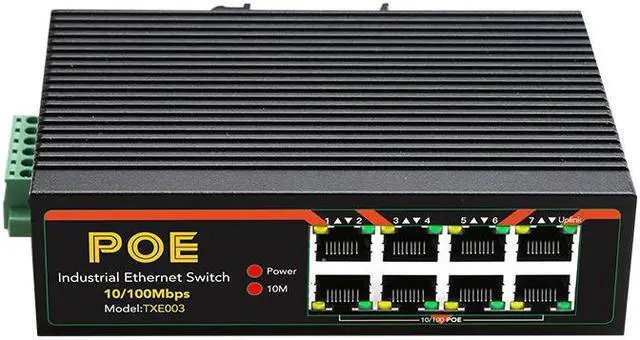 Main image of Weastlinks 8 Ports Industrial Fast Ethernet Switch 10/100Mbps POE Network Switch DIN Rail Type Network RJ45 Lan adapter