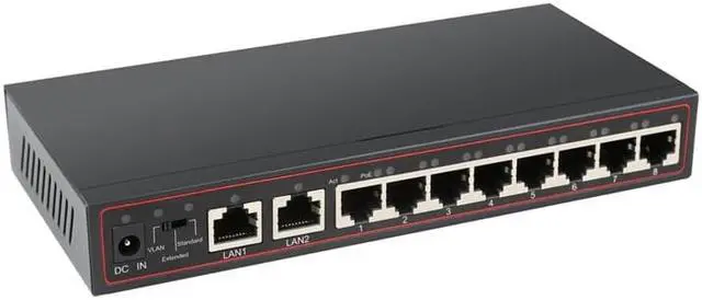Alt view image 5 of 7 - Weastlinks 10 Ports POE Switch 52V Ethernet Network Switch 8 PoE Switch Injector for IP camera/Wireless AP/CCTV Camera System