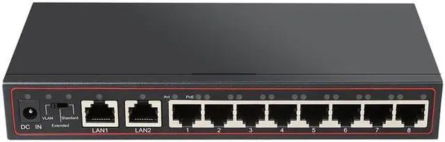 Alt view image 2 of 7 - Weastlinks 10 Ports POE Switch 52V Ethernet Network Switch 8 PoE Switch Injector for IP camera/Wireless AP/CCTV Camera System