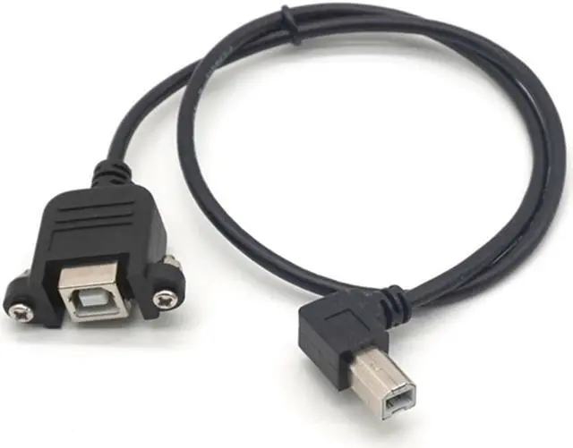 Main image of Weastlinks 2PCS Right Angle USB 2.0 Type B Wire male to USB B female Printer Panel Mount Extension Sync Cable Cord 90-degree 0.5M(1.64ft)
