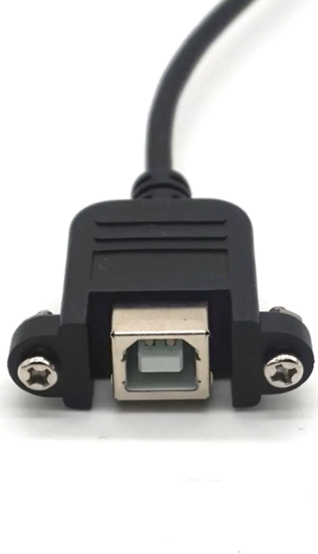 Alt view image 6 of 7 - Weastlinks 2PCS Right Angle USB 2.0 Type B Wire male to USB B female Printer Panel Mount Extension Sync Cable Cord 90-degree 0.5M(1.64ft)