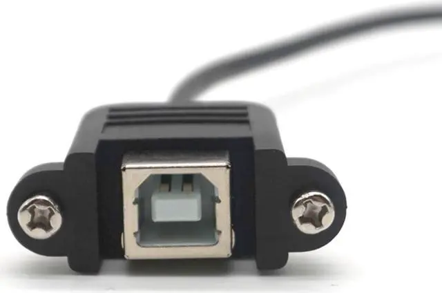 Alt view image 3 of 7 - Weastlinks 2PCS Right Angle USB 2.0 Type B Wire male to USB B female Printer Panel Mount Extension Sync Cable Cord 90-degree 0.5M(1.64ft)