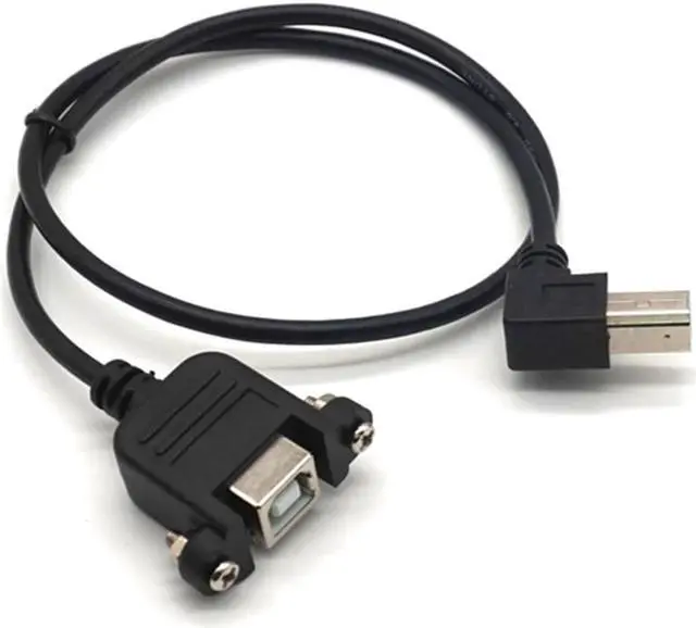 Alt view image 7 of 7 - Weastlinks 2PCS Right Angle USB 2.0 Type B Wire male to USB B female Printer Panel Mount Extension Sync Cable Cord 90-degree 0.5M(1.64ft)