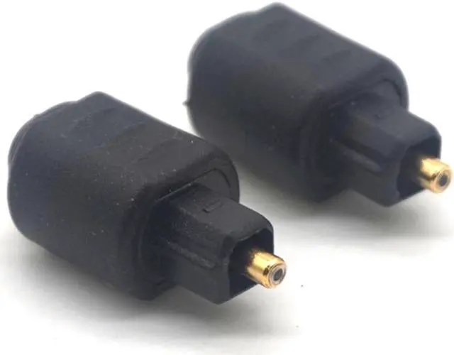 Alt view image 7 of 7 - Weastlinks 2PCS 3.5mm Black Mini Optical Audio Adapter Female Jack Plug to Digital Toslink Male Plug