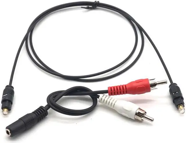 Alt view image 5 of 7 - Weastlinks Digital to Analog Audio Converter Toslink SPDIF Coax To Analog RCA Audio Converter Adapter + Fiber Optic Cable