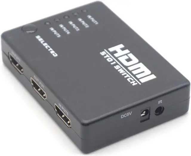 Alt view image 3 of 7 - Weastlinks 5 In 1 Out 5 Port Video HDMI Switch Selector Switcher Splitter Hub IR Remote 1080P For HDTV PS3 DVD