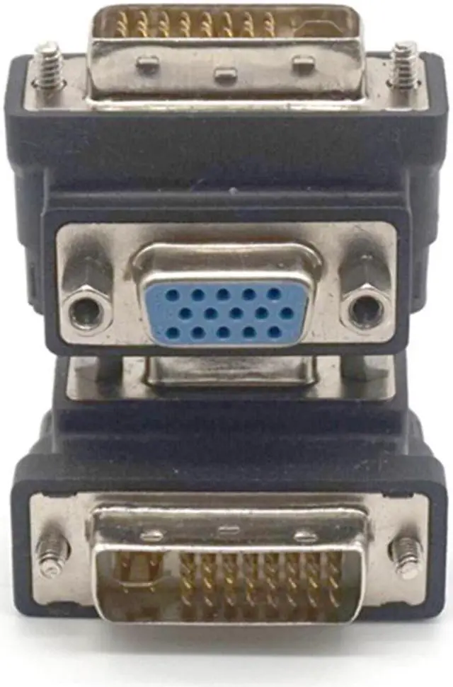 Alt view image 3 of 7 - Weastlinks 2PCS DVI to VGA Converter Adaptor 90 Degree DVI-I 24+5 Male to VGA HD15 Female Adapter Monitors Graphic Video HD 1080P Connector Plug