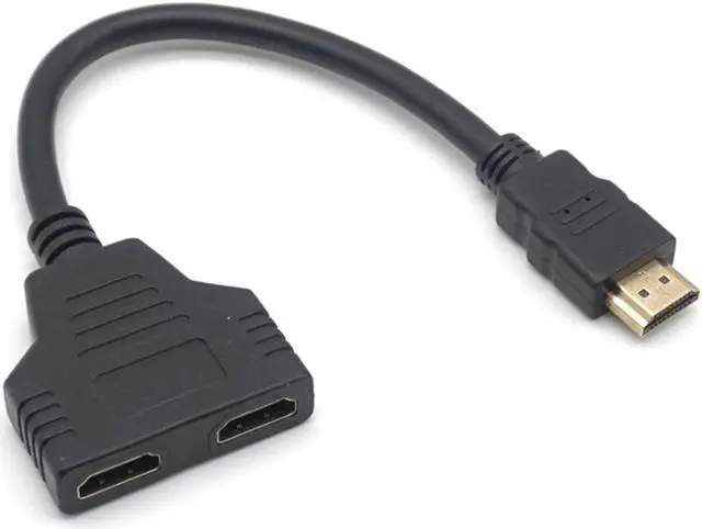 Alt view image 2 of 7 - Weastlinks HDMI-compatible Splitter Cable 1 Male To Dual HDMI-compatible 2 Female HDMI 1 to 2 Y Splitter Adapter in HD LED LCD TV 30cm