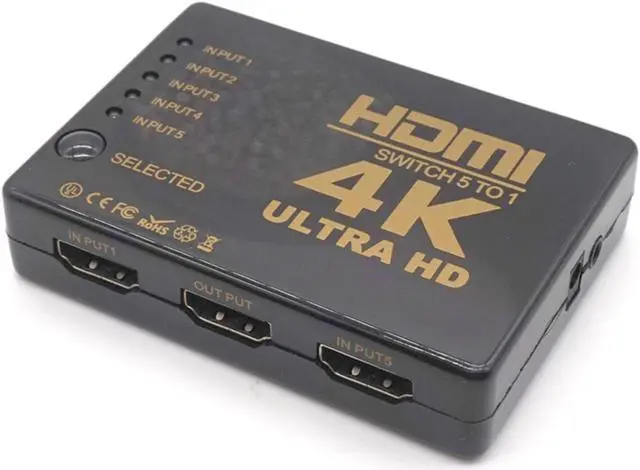 Alt view image 2 of 7 - Weastlinks Ultra HD 4K HDMI Splitter 1X4 Port 3D UHD 1080p 4K*2K Video HDMI Switch Switcher HDMI 1 Input 5 Output HUB Repeater Amplifier