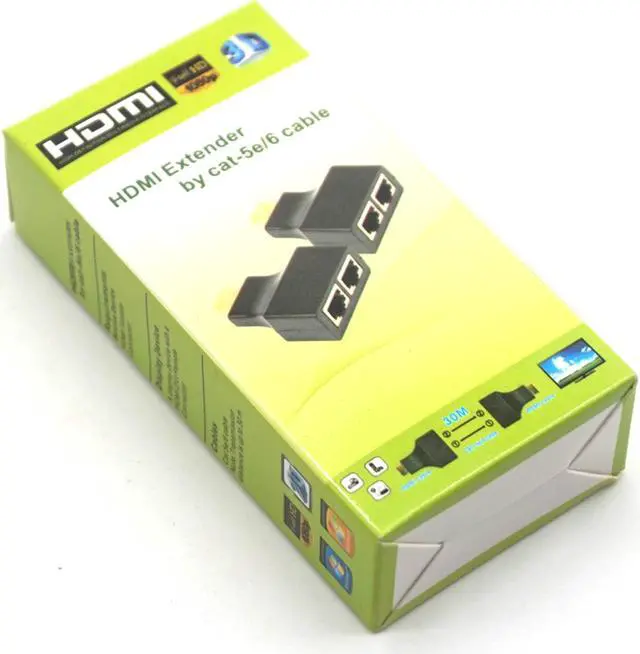 Alt view image 7 of 7 - Weastlinks 2Pcs/Set HDMI To Dual RJ45 Female CAT5E CAT6 UTP LAN Ethernet 1080P HDMI Extender Converter Adapter For HDTV HDPC PS3 STB