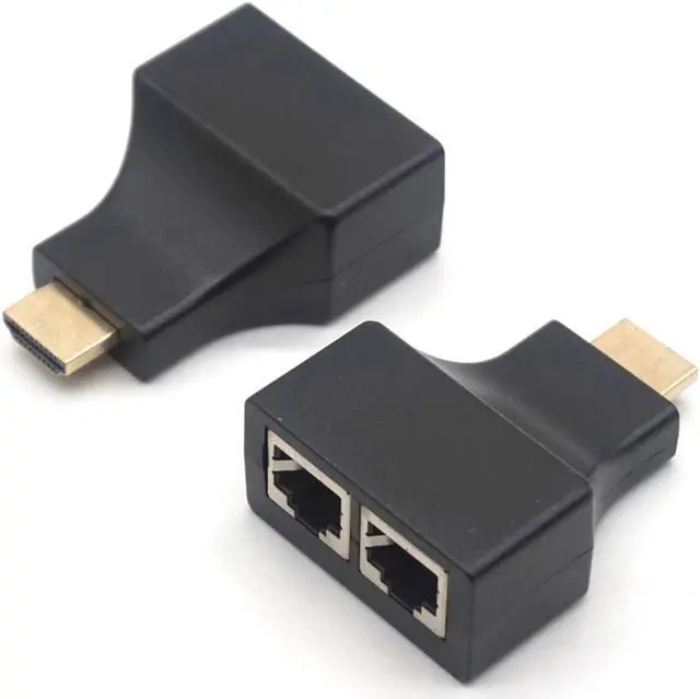 Alt view image 2 of 7 - Weastlinks 2Pcs/Set HDMI To Dual RJ45 Female CAT5E CAT6 UTP LAN Ethernet 1080P HDMI Extender Converter Adapter For HDTV HDPC PS3 STB