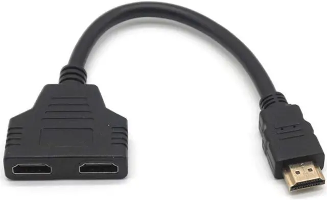 Main image of Weastlinks HDMI-compatible Splitter Cable 1 Male To Dual HDMI-compatible 2 Female HDMI 1 to 2 Y Splitter Adapter in HD LED LCD TV 30cm