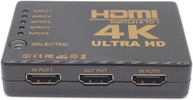 Alt view image 3 of 7 - Weastlinks Ultra HD 4K HDMI Splitter 1X4 Port 3D UHD 1080p 4K*2K Video HDMI Switch Switcher HDMI 1 Input 5 Output HUB Repeater Amplifier