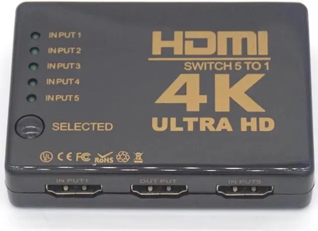 Main image of Weastlinks Ultra HD 4K HDMI Splitter 1X4 Port 3D UHD 1080p 4K*2K Video HDMI Switch Switcher HDMI 1 Input 5 Output HUB Repeater Amplifier