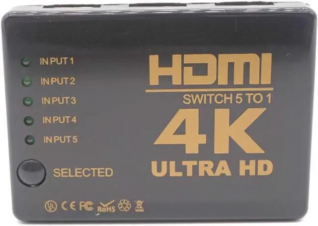 Alt view image 6 of 7 - Weastlinks Ultra HD 4K HDMI Splitter 1X4 Port 3D UHD 1080p 4K*2K Video HDMI Switch Switcher HDMI 1 Input 5 Output HUB Repeater Amplifier
