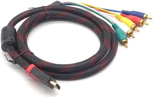 Alt view image 7 of 7 - Weastlinks HD 1080P HDMI Male To 5 RCA RGB AV Cable Connector Audio Video Cord Adapter 5ft/1.5m With Gold-plated Plug Magnet Ring