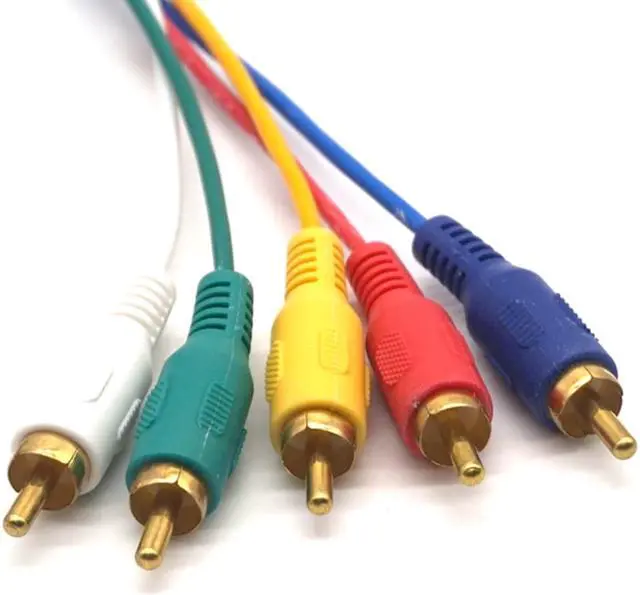 Alt view image 4 of 7 - Weastlinks HD 1080P HDMI Male To 5 RCA RGB AV Cable Connector Audio Video Cord Adapter 5ft/1.5m With Gold-plated Plug Magnet Ring