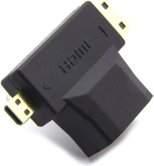 Alt view image 4 of 7 - Weastlinks 2PCS 3 in 1 HDMI Adapter Micro HDMI male + Mini HDMI male to HDMI 1.4 Female Cable Adapter Converter for HDTV 1080P HDMI Cables