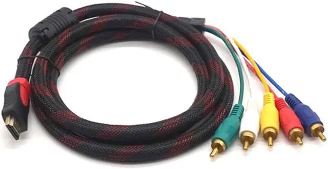 Alt view image 2 of 7 - Weastlinks HD 1080P HDMI Male To 5 RCA RGB AV Cable Connector Audio Video Cord Adapter 5ft/1.5m With Gold-plated Plug Magnet Ring