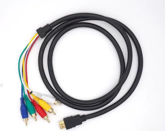 Alt view image 6 of 7 - Weastlinks HDMI Male to 5 RCA Cable of 5FT / 1.5M HDMI Male to 5 RCA Male RGB Audio Video AV Adapter Cable Cord Wire