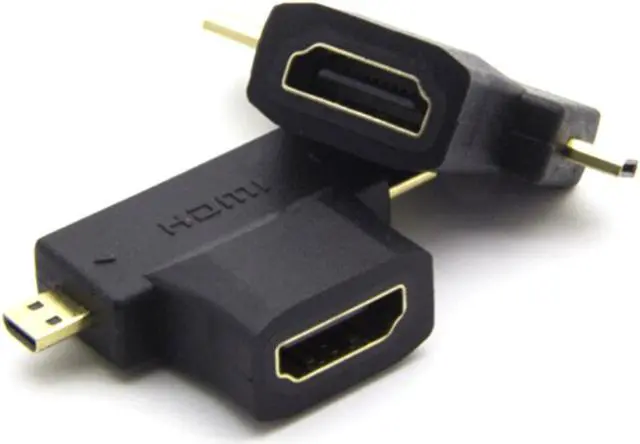 Alt view image 6 of 7 - Weastlinks 2PCS 3 in 1 HDMI Adapter Micro HDMI male + Mini HDMI male to HDMI 1.4 Female Cable Adapter Converter for HDTV 1080P HDMI Cables