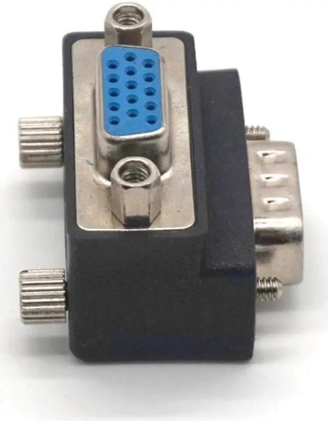Alt view image 5 of 6 - Weastlinks 2PCS Audio Video Cables Right Angle 90 Degree DB 9 Pin VGA SVGA Male to Female Converter Angle Adapter