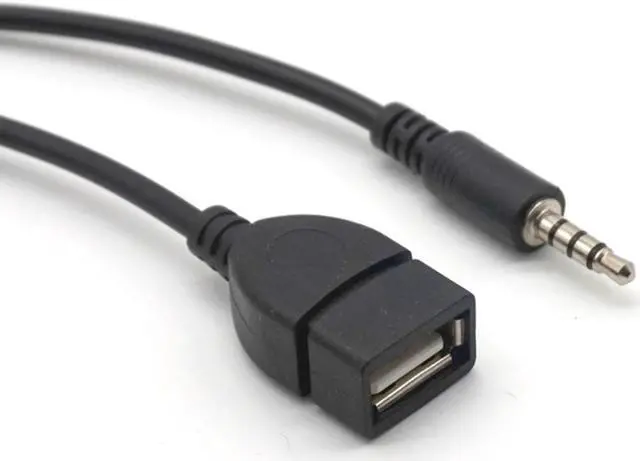 Alt view image 6 of 7 - Weastlinks 2PCS Car MP3 Player Converter 3.5 mm Male AUX Audio Jack Plug To USB 2.0 Female Converter Cable Cord Adapter