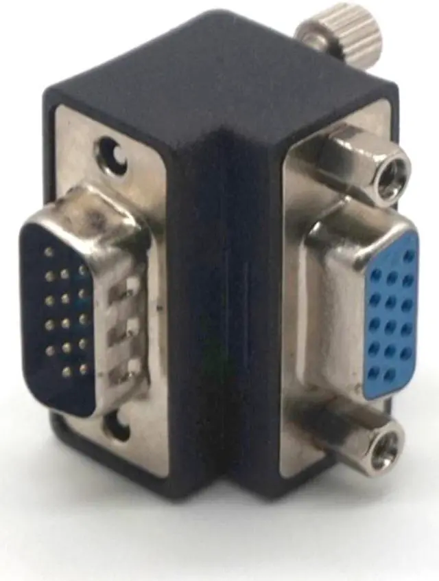 Alt view image 3 of 6 - Weastlinks 2PCS Audio Video Cables Right Angle 90 Degree DB 9 Pin VGA SVGA Male to Female Converter Angle Adapter