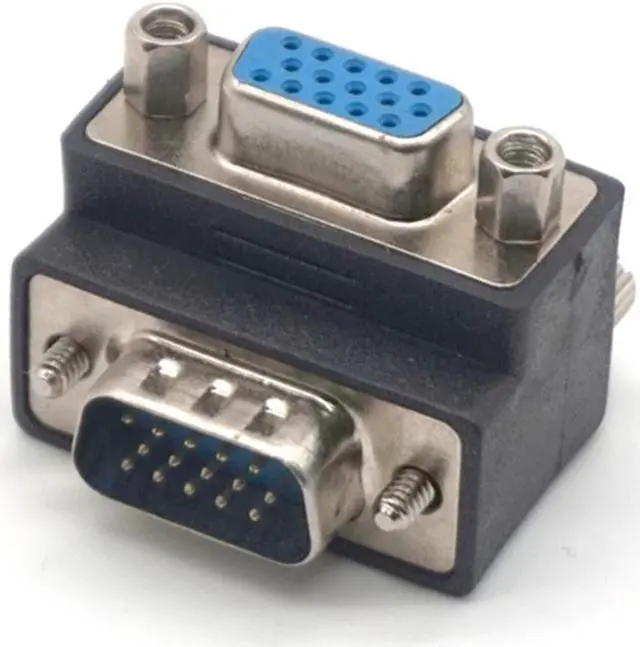 Alt view image 2 of 6 - Weastlinks 2PCS Audio Video Cables Right Angle 90 Degree DB 9 Pin VGA SVGA Male to Female Converter Angle Adapter