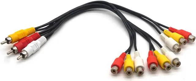 Alt view image 2 of 7 - Weastlinks Audio Video Connect Cables AV Lotus Head 3 Male To 9 Female Line DVD Set-top Box Connected To TV RCA Video Cable Split Line